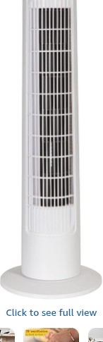 Russell Hobbs 29" Inch, Lightweight, Tower Fan, 3 Speeds, 75° Oscillation, Powerful Airflow, Quiet Operation, Timer, Perfect for Home or Office, White- RHTF2923W